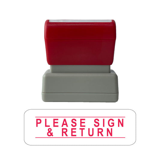 Ready to Use Office Stationary Stamp - Please Sign and Return